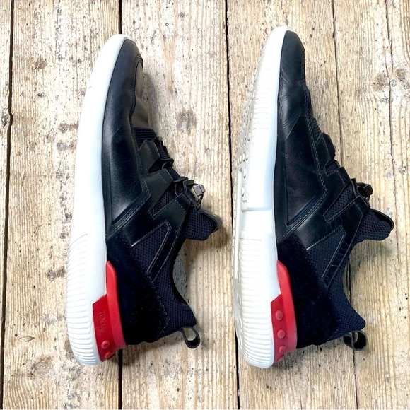 TOD’S No Code Black Leather & Suede Men Athletic Slip On Sneaker US10.5 UK9 - Picture 6 of 16